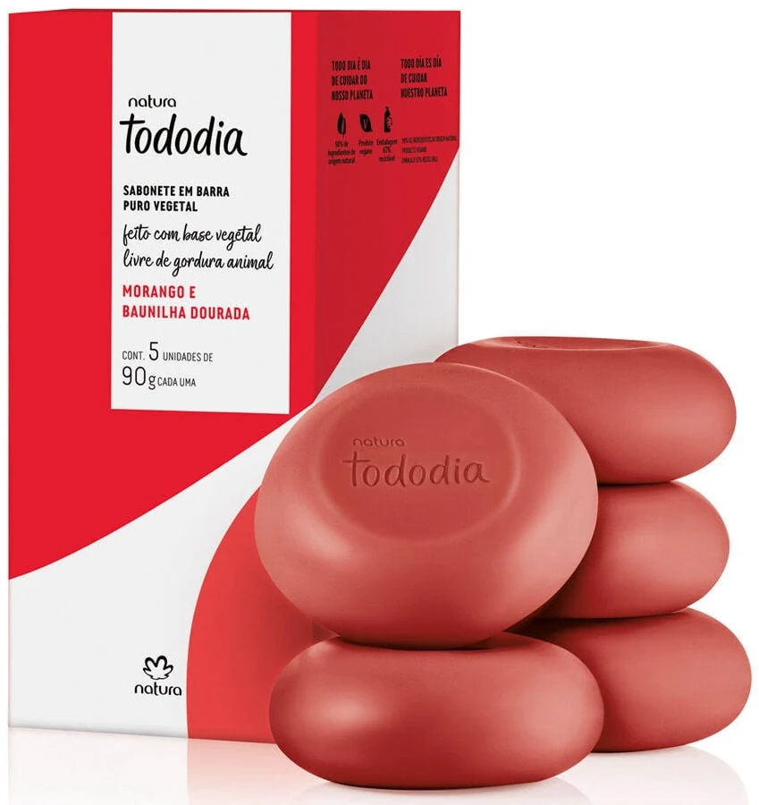 Jabon tododia fresa y vainilla dorada x 5 unidades